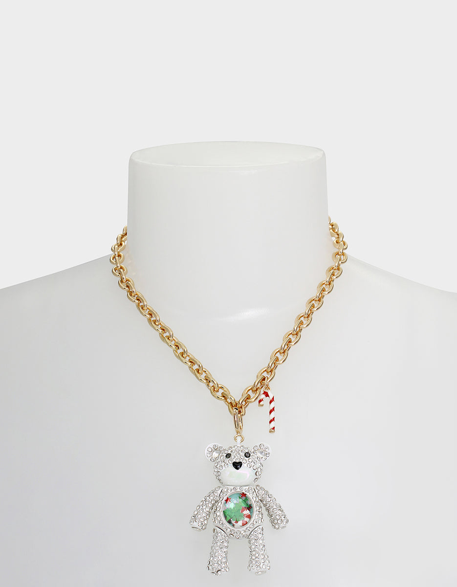 BETSEYS HOLIDAY BEAR NECKLACE WHITE | Holiday Necklaces – Betsey