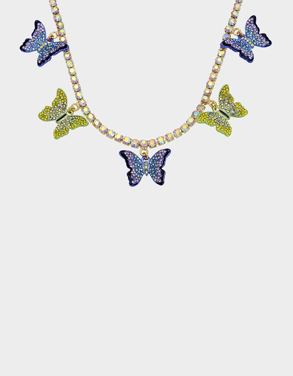 ALL A FLUTTER STONE BUTTERFLY FRONTAL NECKLACE MULTI | Butterfly