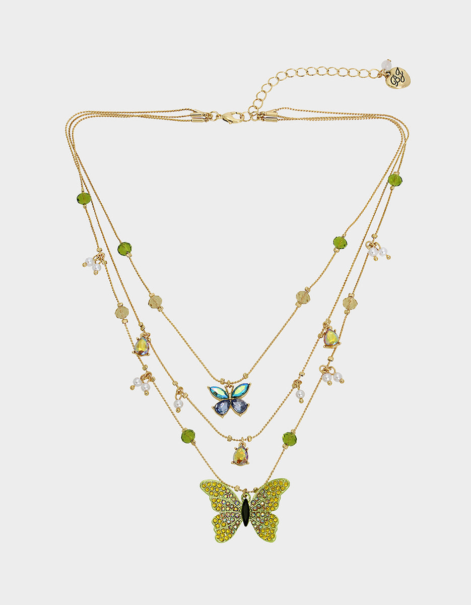 ALL A FLUTTER BUTTERFLY LAYERED NECKLACE MULTI | Butterfly