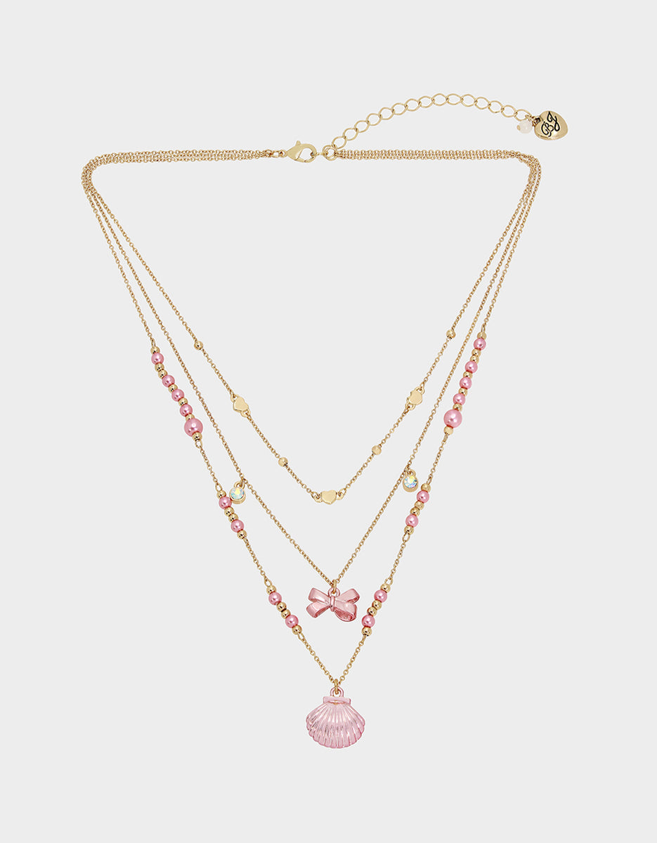 PINK SUMMER ILLUSION NECKLACE PINK | Layered Necklaces – Betsey
