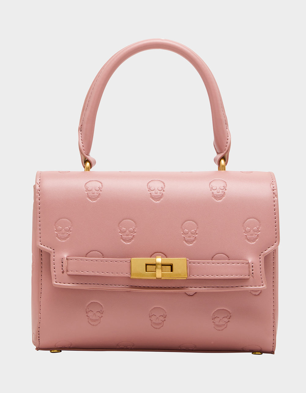 betsey johnson leather black white blush backpack SKULLICIOUS TOP HANDLE BLUSH Women's Blush Pink Skull Top Handle Handbag with Crossbody Strap – Betsey Johnson