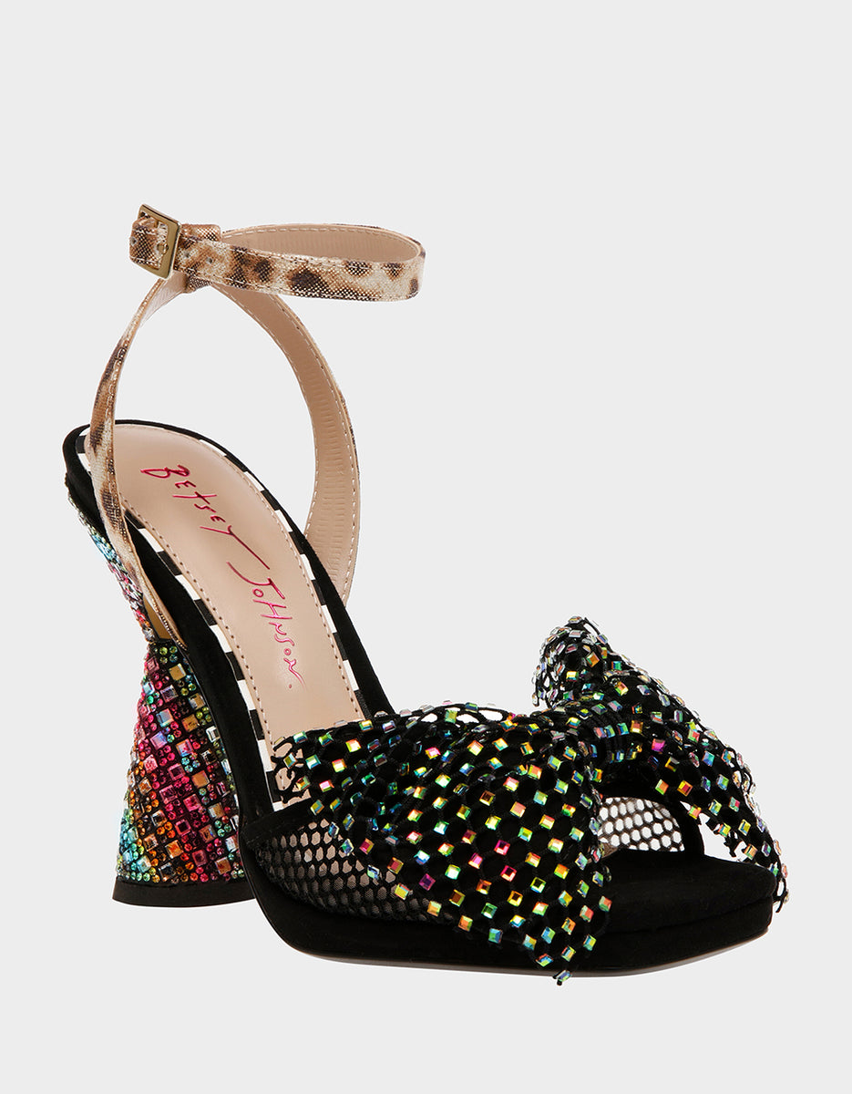 PANSIE BLACK MULTI  Wedge Heels – Betsey Johnson