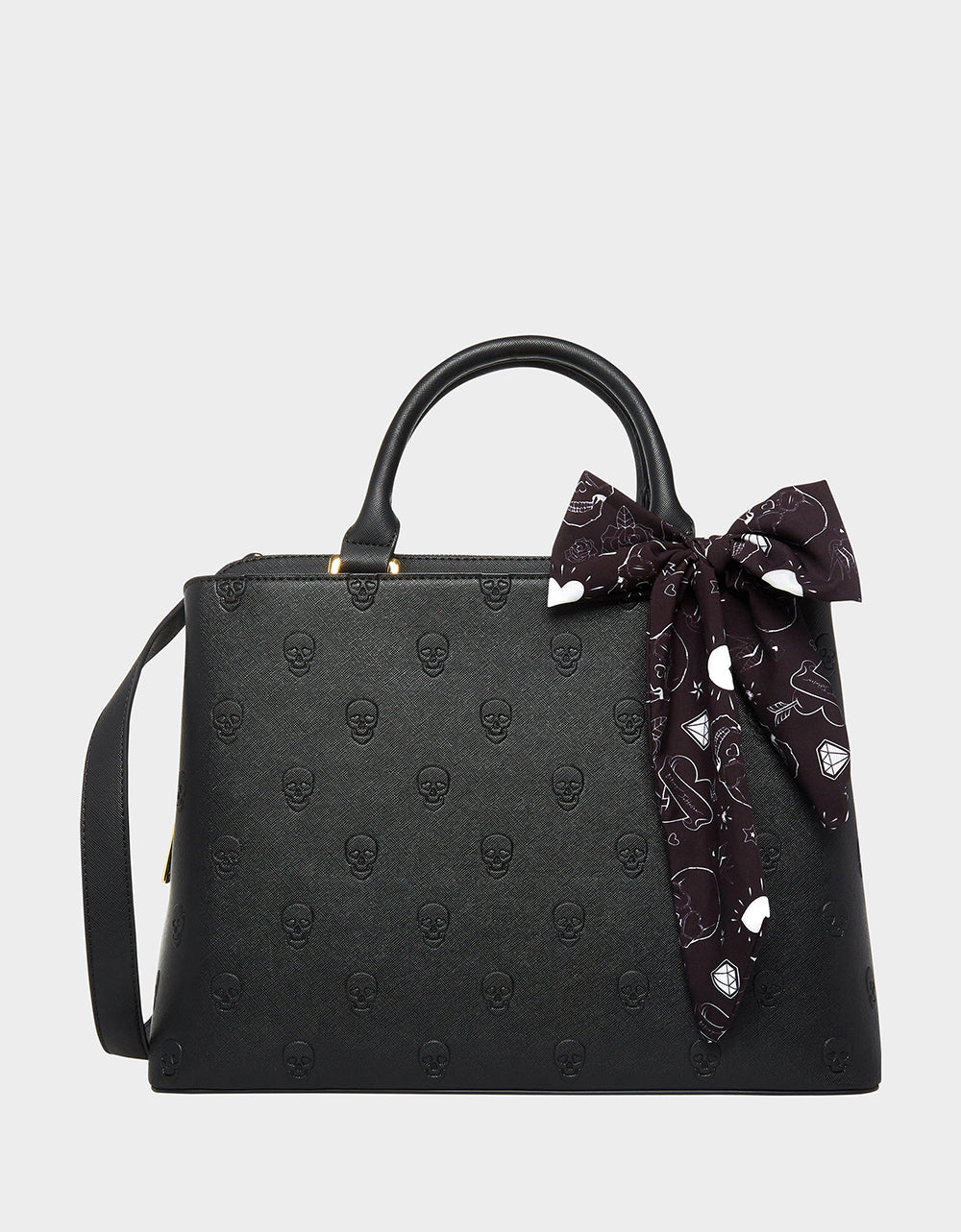 betsey johnson leather backpack purse Women's Skullicious Satchel Crossbody Bag in Black