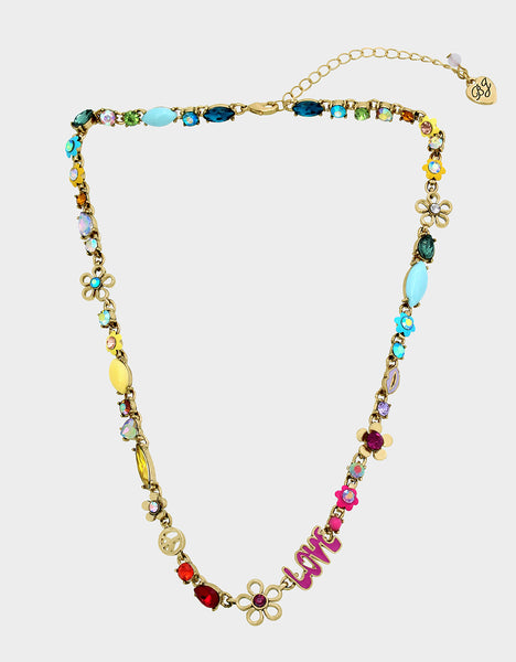 BETSEY LOVE FEST MIXED COLLAR NECKLACE PASTEL MULTI - JEWELRY - Betsey Johnson