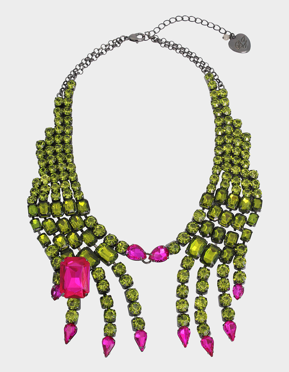 RICH WITCH HANDS BIB NECKLACE GREEN - JEWELRY - Betsey Johnson