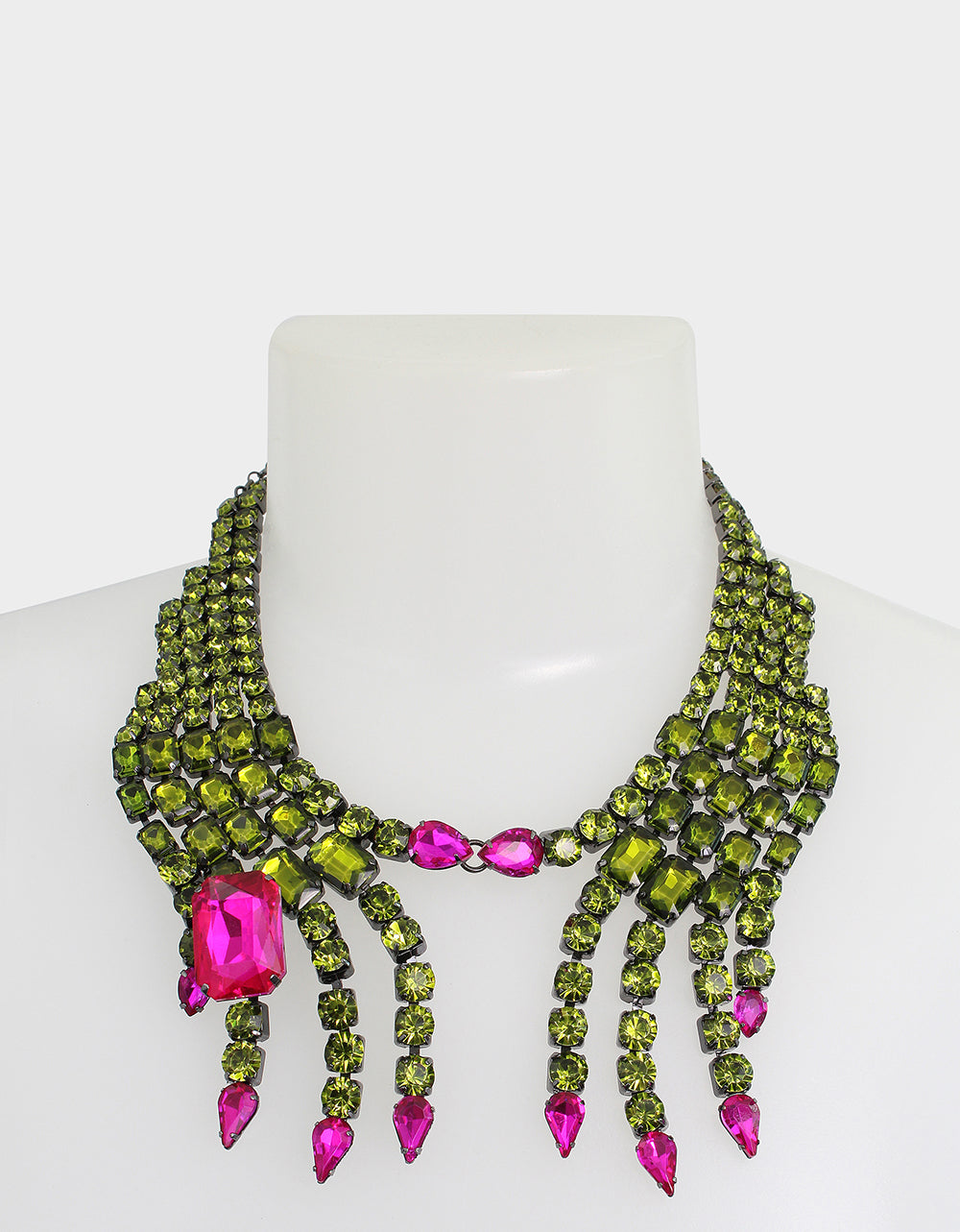 RICH WITCH HANDS BIB NECKLACE GREEN - JEWELRY - Betsey Johnson