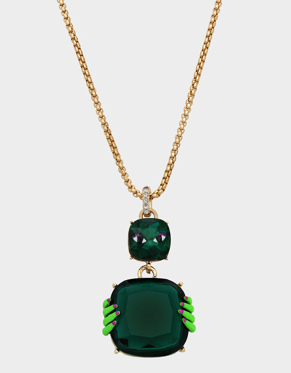 RICH WITCH ZOMBIE HANDS PENDANT NECKLACE GREEN - JEWELRY - Betsey Johnson