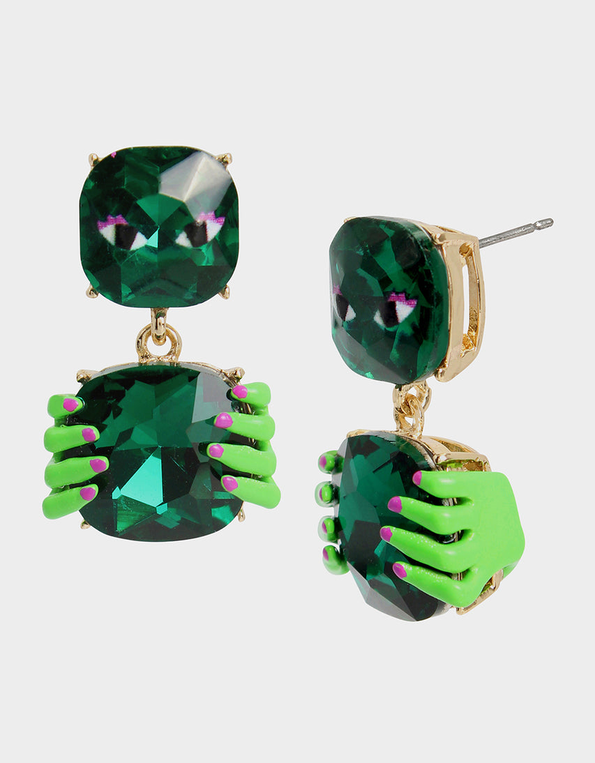 RICH WITCH ZOMBIE HAND EARRINGS GREEN - JEWELRY - Betsey Johnson