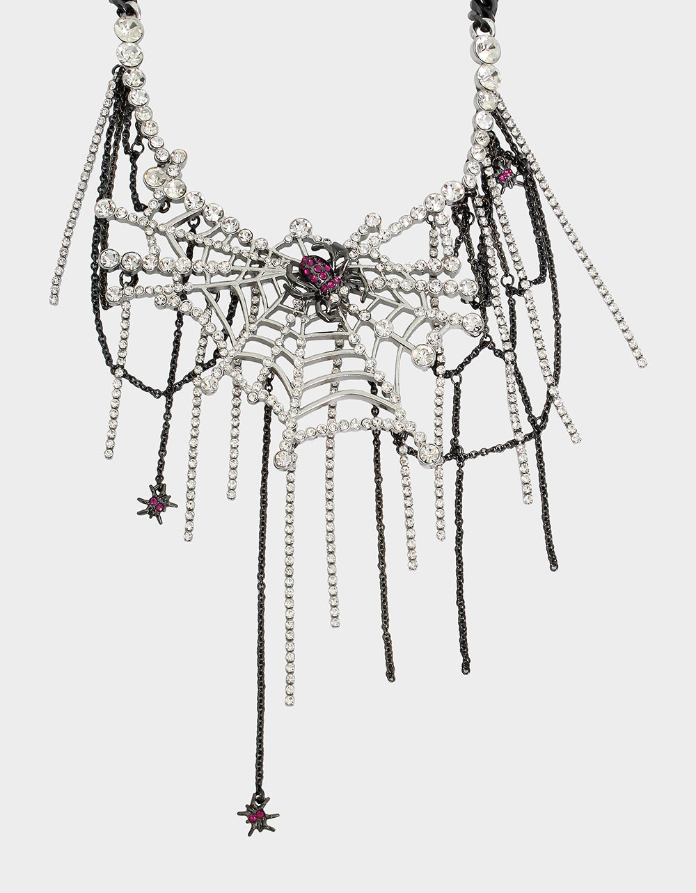 RICH WITCH SPIDER BIB NECKLACE RED - JEWELRY - Betsey Johnson - view 3