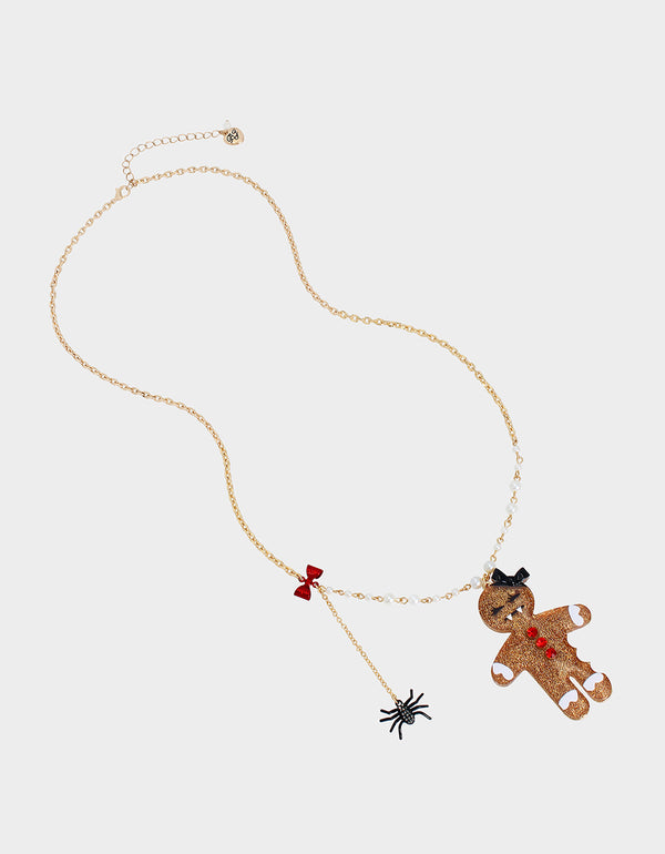 SCARY MERRY GINGERBREAD NECKLACE BROWN - JEWELRY - Betsey Johnson