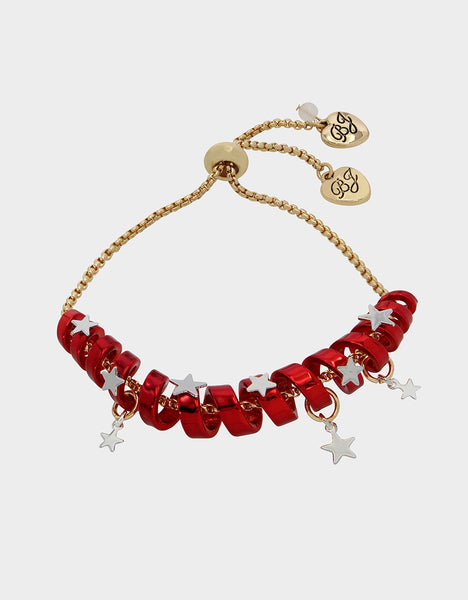 BETSEYS HOLIDAY COIL BRACELET RED - JEWELRY - Betsey Johnson