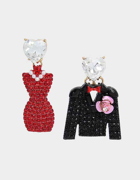 GOING ALL OUT TUX N DRESS EARRINGS RED - JEWELRY - Betsey Johnson