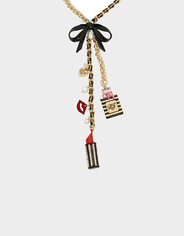 GOING ALL OUT CHARM Y NECKLACE MULTI - JEWELRY - Betsey Johnson