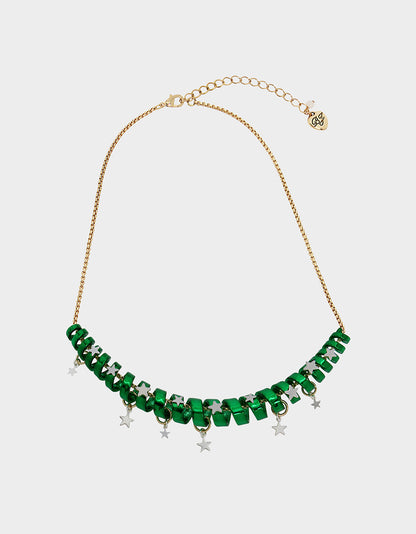 BETSEYS HOLIDAY COIL NECKLACE GREEN - JEWELRY - Betsey Johnson