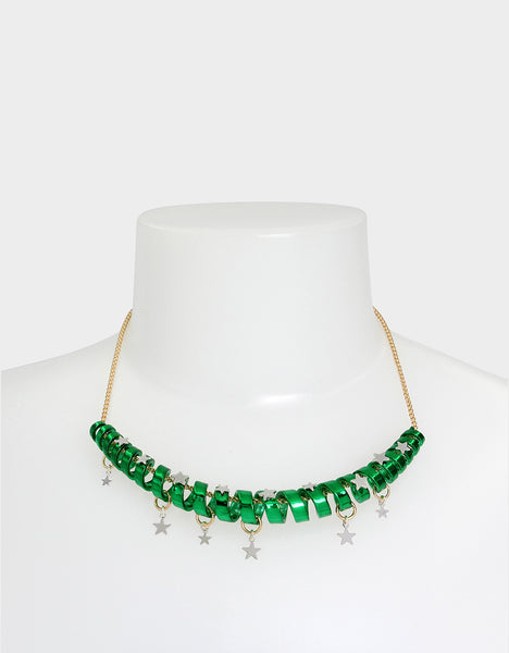 BETSEYS HOLIDAY COIL NECKLACE GREEN - JEWELRY - Betsey Johnson