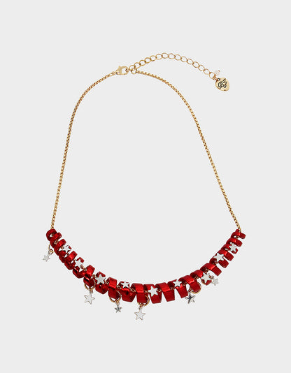 BETSEYS HOLIDAY COIL NECKLACE RED - JEWELRY - Betsey Johnson