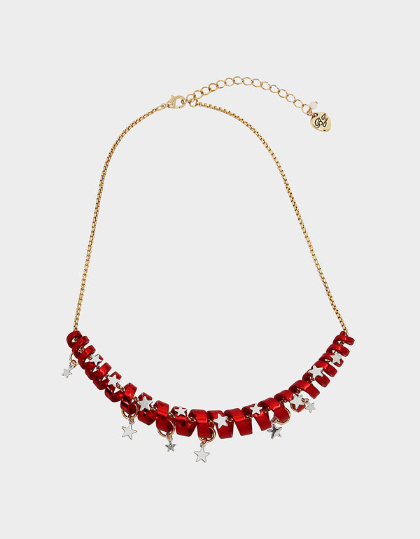BETSEYS HOLIDAY COIL NECKLACE RED - JEWELRY - Betsey Johnson
