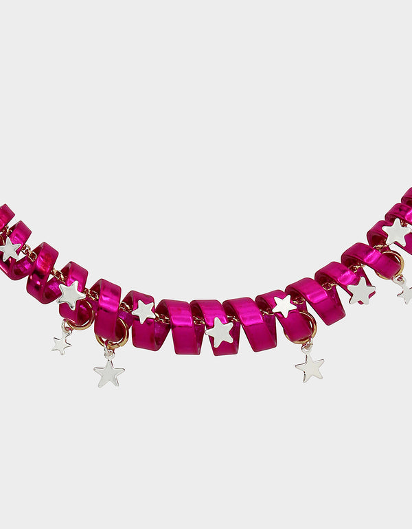 BETSEYS HOLIDAY COIL NECKLACE PINK - JEWELRY - Betsey Johnson