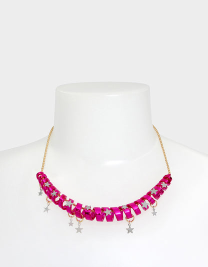 BETSEYS HOLIDAY COIL NECKLACE PINK - JEWELRY - Betsey Johnson