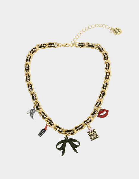 GOING ALL OUT CHARM CHAIN NECKLACE MULTI - JEWELRY - Betsey Johnson