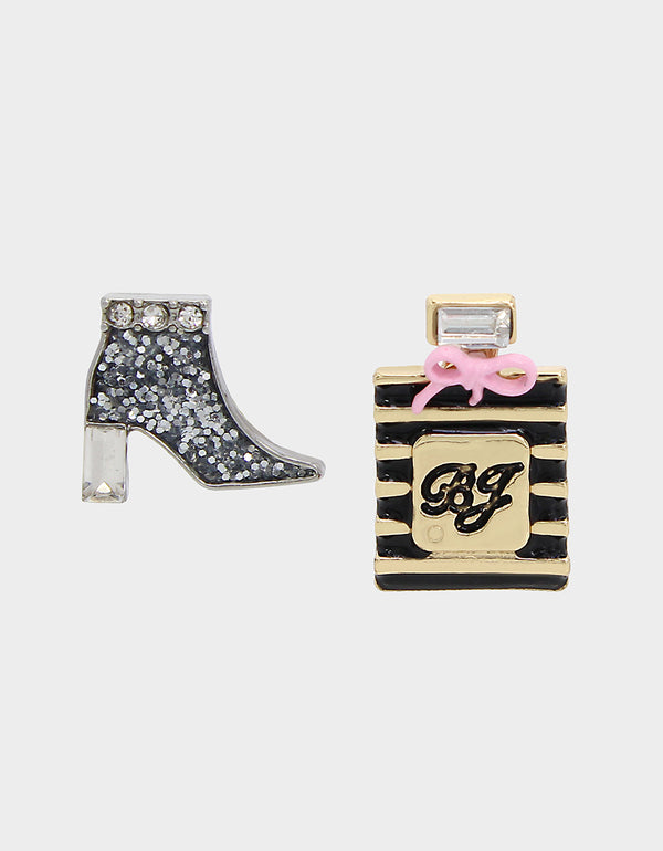 GOING ALL OUT MISMATCH PERFUME STUDS SILVER - JEWELRY - Betsey Johnson