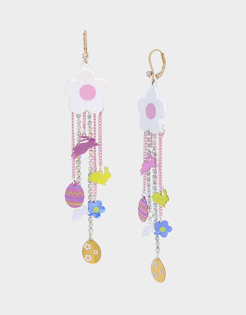 SOMEBUNNYS BABY FLOWER CHANDELIER EARRINGS MULTI - JEWELRY - Betsey Johnson