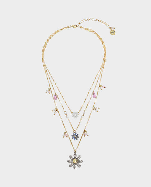 OHH A DAISY ILLUSION NECKLACE MULTI | Floral Layered Necklaces