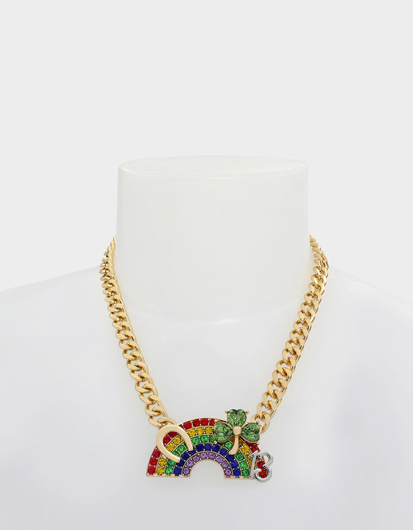 LUCKING OUT RAINBOW PENDANT NECKLACE RAINBOW - JEWELRY - Betsey Johnson