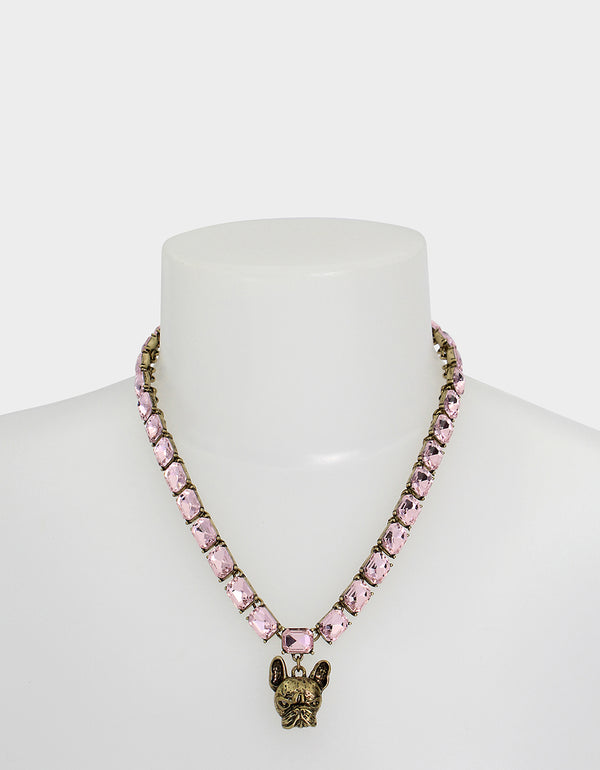 DEAR BETSEY FRENCHIE NECKLACE PINK - JEWELRY - Betsey Johnson