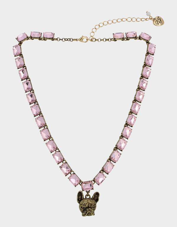 DEAR BETSEY FRENCHIE NECKLACE PINK - JEWELRY - Betsey Johnson