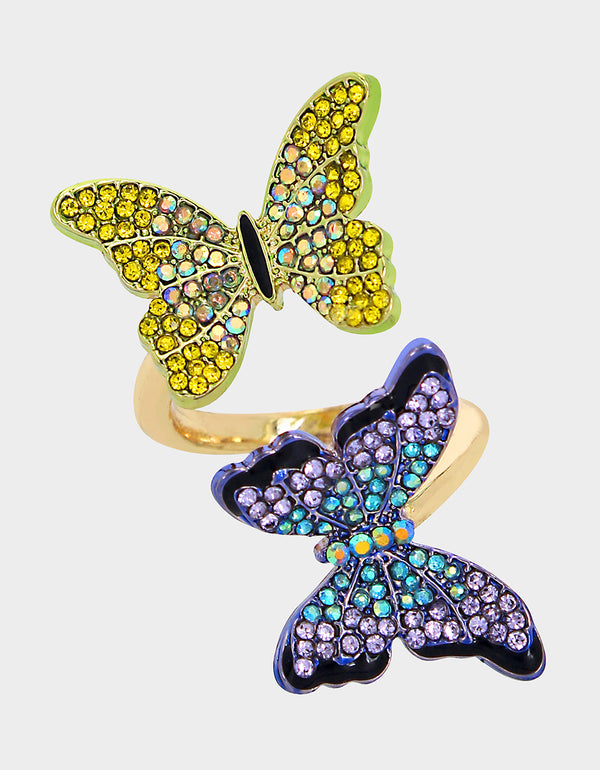ALL A FLUTTER BUTTERFLY RING MULTI - JEWELRY - Betsey Johnson