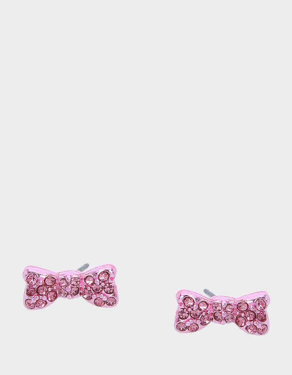 SOMEBUNNYS BABY BOW HOOPS PINK - JEWELRY - Betsey Johnson