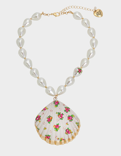 SHELL YEAH SHORT PENDANT WHITE - JEWELRY - Betsey Johnson