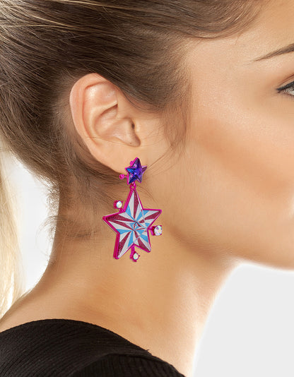 MISS USA STAR DROP EARRINGS MULTI - JEWELRY - Betsey Johnson