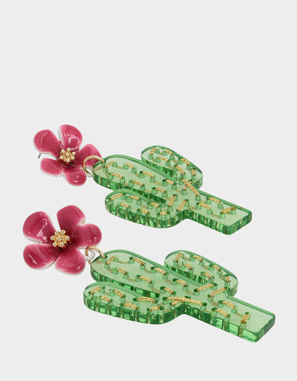 HOLA TO LOVE CACTUS DROP EARRINGS MULTI - JEWELRY - Betsey Johnson