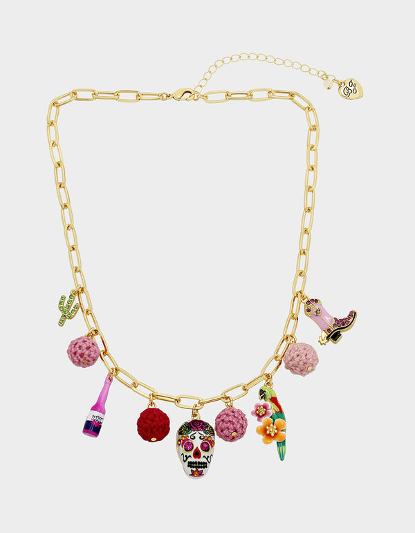 HOLA TO LOVE COWGIRL CHARM NECKLACE PINK | Necklaces – Betsey Johnson