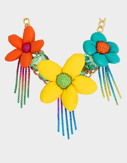 BETSEYS PUFFY FLOWER BIB NECKLACE MULTI - JEWELRY - Betsey Johnson