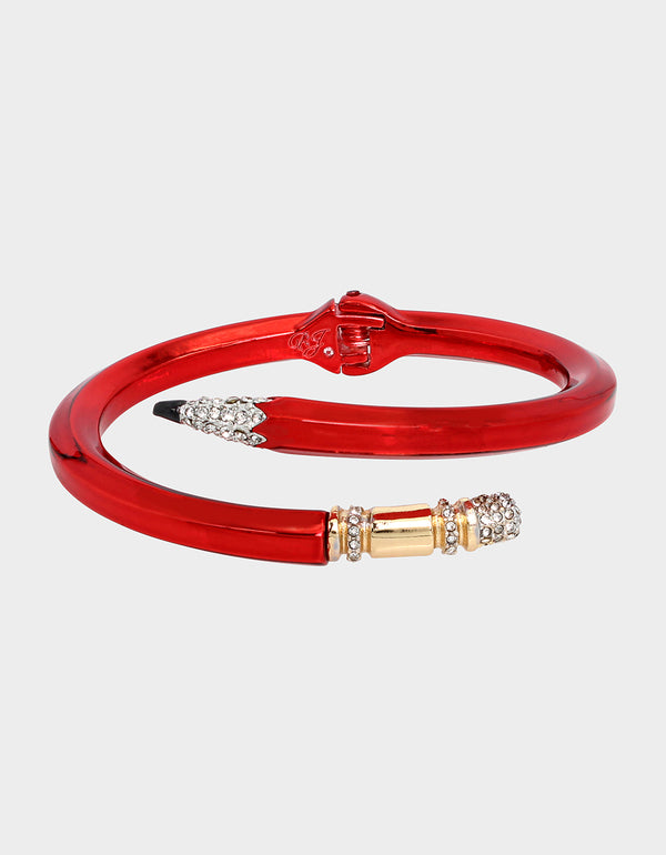 BOOK SMART PENCIL BANGLE RED - JEWELRY - Betsey Johnson