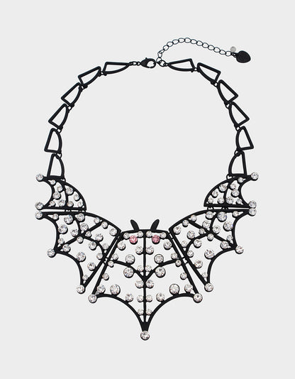 FLY BY NIGHT BAT BIB RHINESTONE - JEWELRY - Betsey Johnson