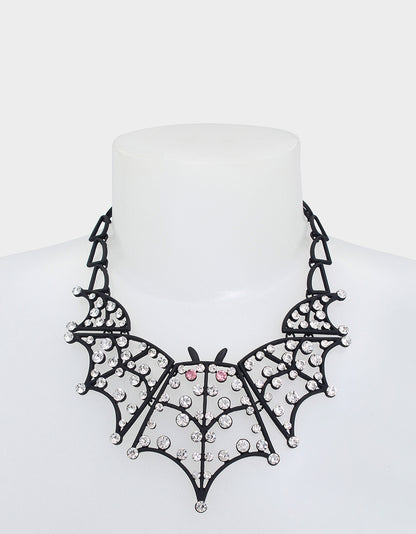 FLY BY NIGHT BAT BIB RHINESTONE - JEWELRY - Betsey Johnson