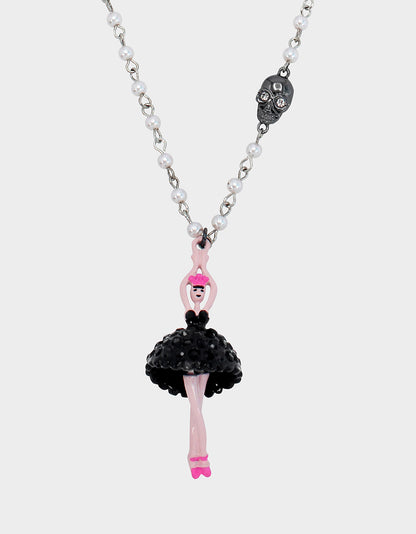 FLY BY NIGHT BALLERINA PENDANT BLACK - JEWELRY - Betsey Johnson