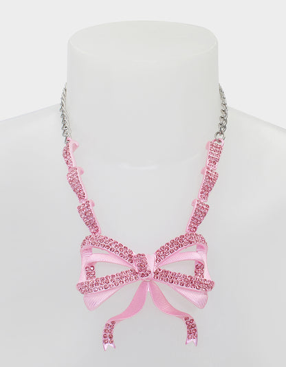 PINK BOWS BOW PENDANT PINK - JEWELRY - Betsey Johnson