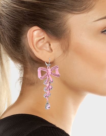 PINK BOWS CORSET CHANDELIER EARRINGS PINK - JEWELRY - Betsey Johnson