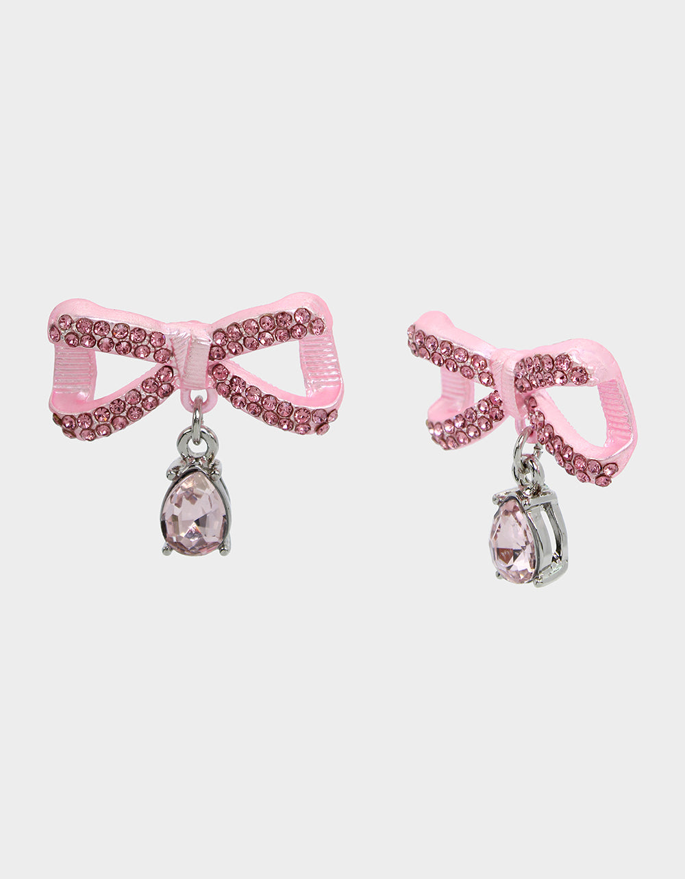 PINK BOWS BOW STONE DROP EARRINGS PINK - JEWELRY - Betsey Johnson