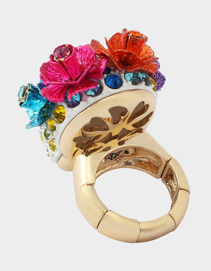 PAVE SKULL STRETCH RING MULTI - JEWELRY - Betsey Johnson