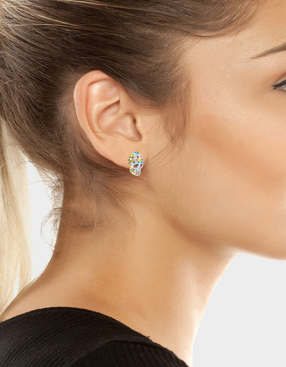 PAVE SKULL STUD EARRINGS MULTI - JEWELRY - Betsey Johnson