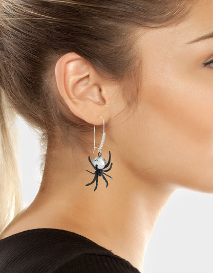 DISCO SPIDER DROP EARRINGS BLACK - JEWELRY - Betsey Johnson