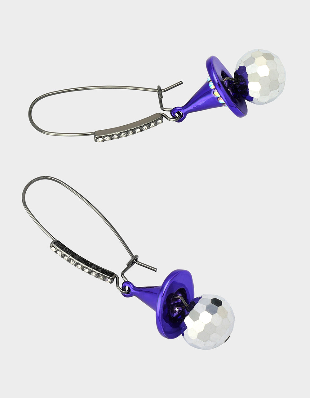 DISCO WITCH HAT DROP EARRINGS PURPLE - JEWELRY - Betsey Johnson