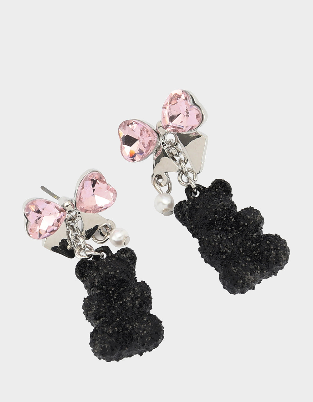 BEAR BOW DROP EARRINGS BLACK - JEWELRY - Betsey Johnson