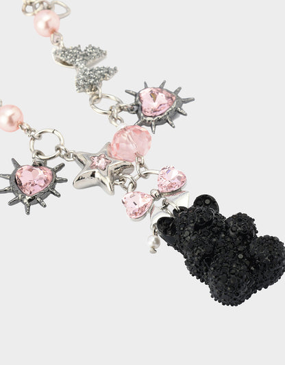 BEAR CHARM FRONTAL NECKLACE MULTI - JEWELRY - Betsey Johnson
